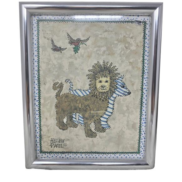 Helen Paul Bundle of 3-10" X 8" Animal Lion Zebra Elephant Signed Framed Artwork - Picture 5 of 7